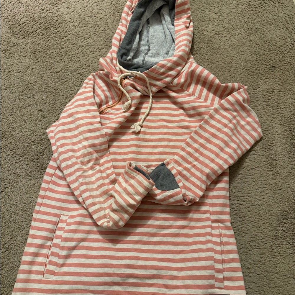 AMPERSAND AVE Pink and White Striped Sweater